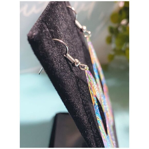 NEW Boho Festival Colorful Retro Circle Drop Dangle Earrings - Picture 3 of 6